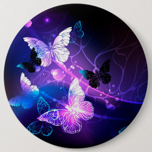 Background with Night Butterflies 6 Cm Round Badge