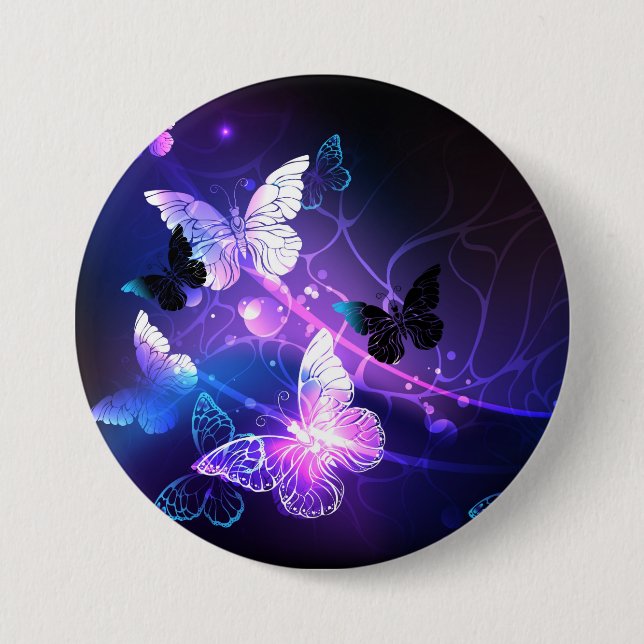Background with Night Butterflies 7.5 Cm Round Badge (Front)