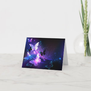 Background with Night Butterflies Announcement