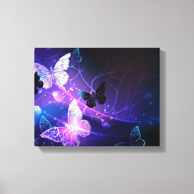 Background with Night Butterflies Canvas Print (Front)