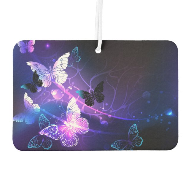 Background with Night Butterflies Car Air Freshener (Back)