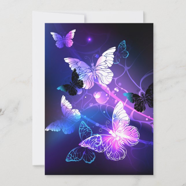 Background with Night Butterflies Card (Front)