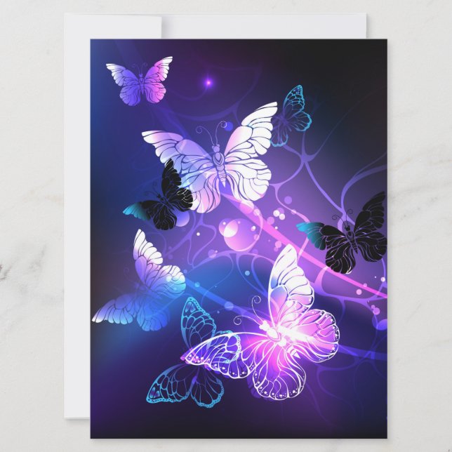 Background with Night Butterflies Card (Front)
