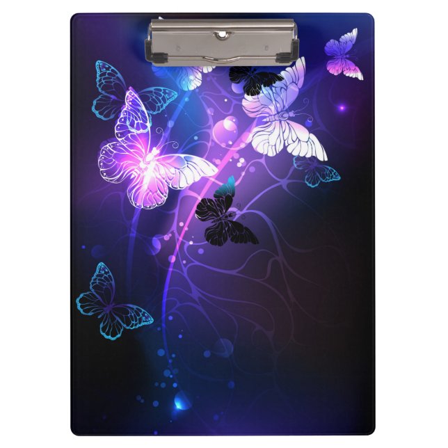 Background with Night Butterflies Clipboard (Front)