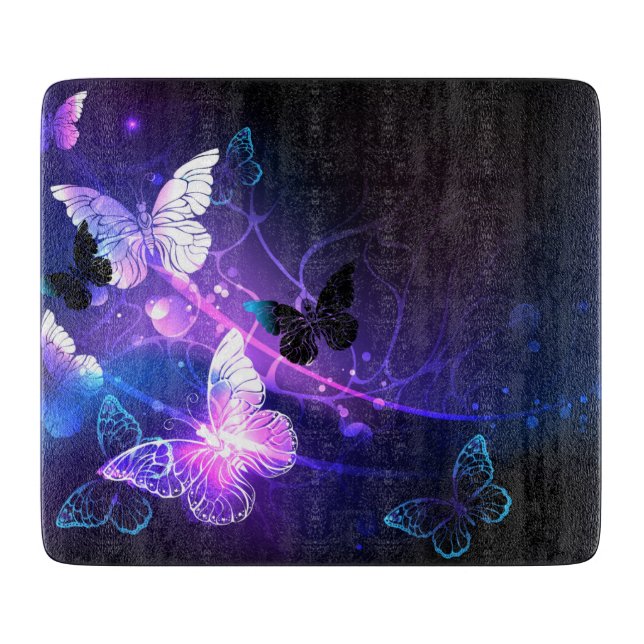 Background with Night Butterflies Cutting Board (Front)
