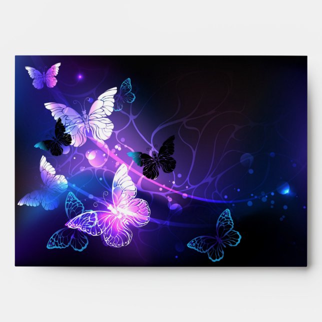 Background with Night Butterflies Envelope (Front)