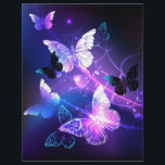 Background with Night Butterflies Flyer<br><div class="desc">Black background with glowing night butterflies. Night butterflies. Design with butterflies.</div>