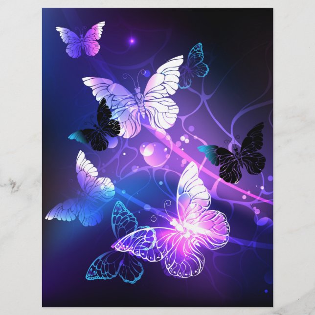 Background with Night Butterflies Flyer (Front)