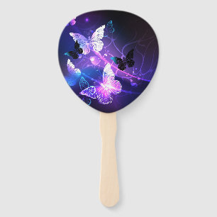 Background with Night Butterflies Hand Fan