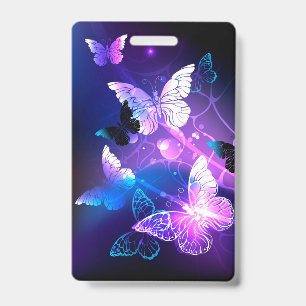 Background with Night Butterflies ID Badge