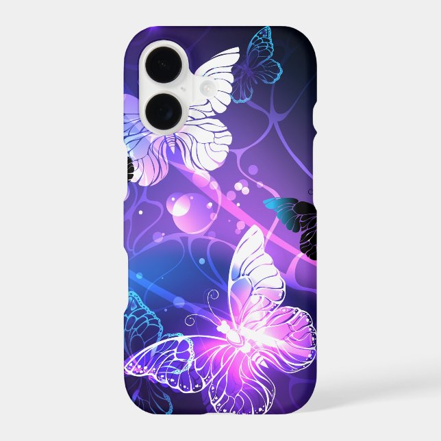 Background with Night Butterflies iPhone Case (Back)