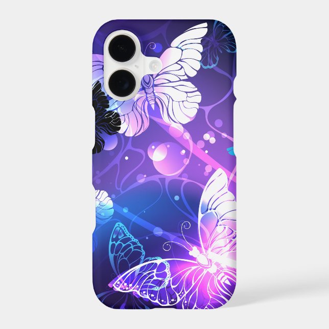 Background with Night Butterflies iPhone Case (Back)