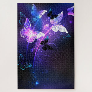 Background with Night Butterflies Jigsaw Puzzle