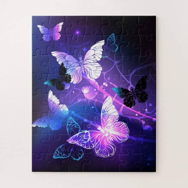 Background with Night Butterflies Jigsaw Puzzle (Vertical)