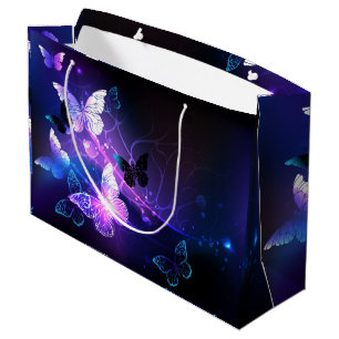 Background with Night Butterflies Large Gift Bag