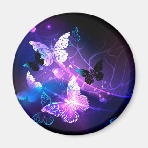 Background with Night Butterflies Magnet