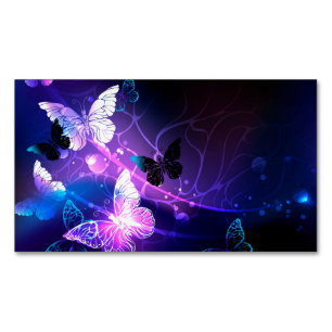 Background with Night Butterflies Magnetic Business Card