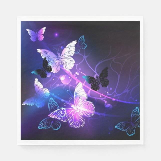 Background with Night Butterflies Napkin (Front)
