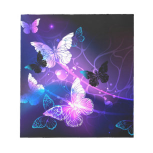 Background with Night Butterflies Notepad