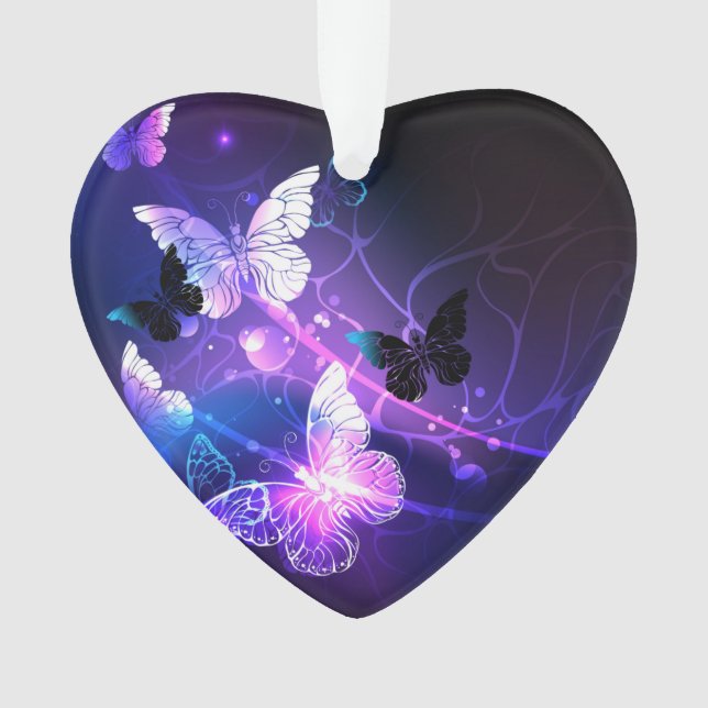 Background with Night Butterflies Ornament (Front)