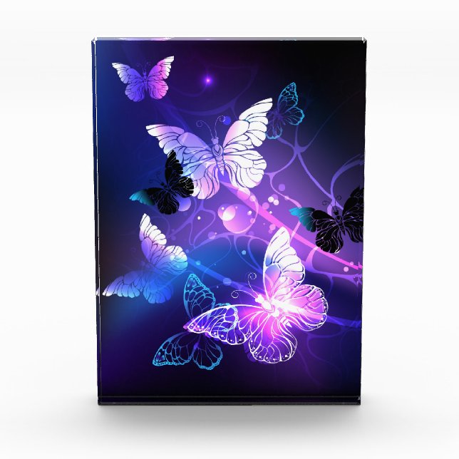 Background with Night Butterflies Photo Block (Front)