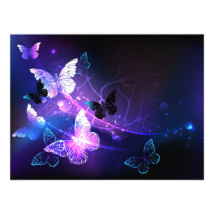 Background with Night Butterflies Photo Print