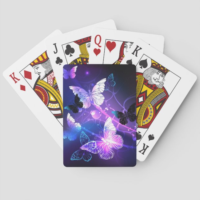 Background with Night Butterflies Playing Cards (Back)