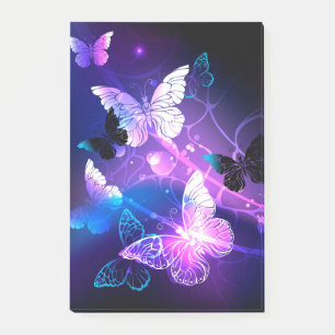 Background with Night Butterflies Post-it Notes