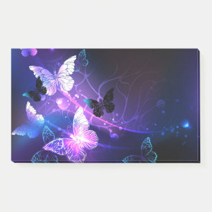 Background with Night Butterflies Post-it Notes