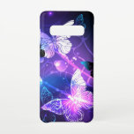 Background with Night Butterflies Samsung Galaxy Case<br><div class="desc">Black background with glowing night butterflies. Night butterflies. Design with butterflies.</div>