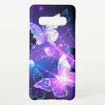 Background with Night Butterflies Samsung Galaxy Case<br><div class="desc">Black background with glowing night butterflies. Night butterflies. Design with butterflies.</div>