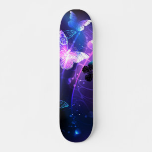 Background with Night Butterflies Skateboard