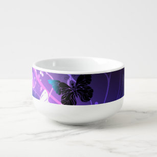 Background with Night Butterflies Soup Mug