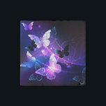 Background with Night Butterflies Stone Magnet<br><div class="desc">Black background with glowing night butterflies. Night butterflies. Design with butterflies.</div>