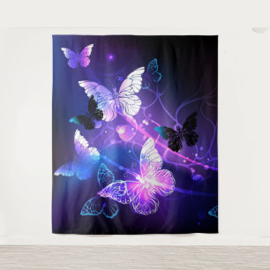Background with Night Butterflies Tapestry