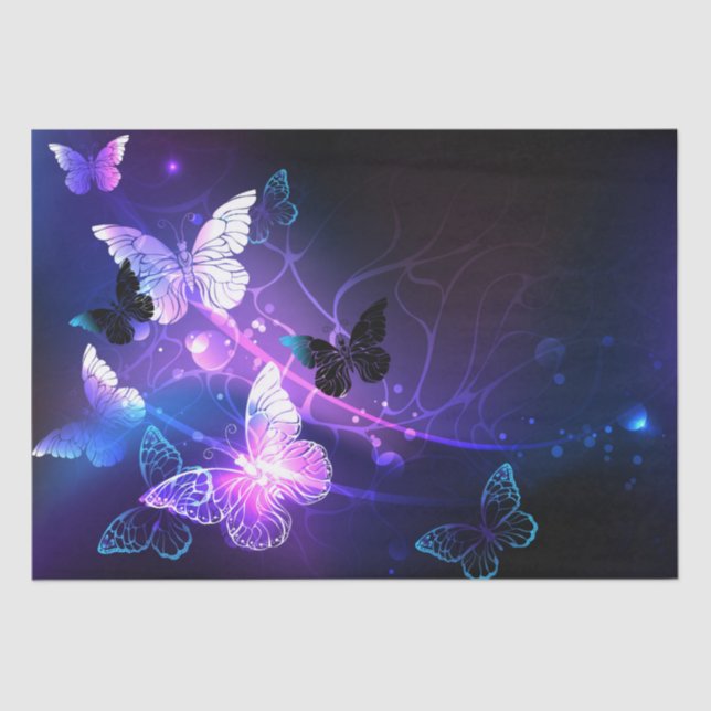 Background with Night Butterflies Tissue Paper (Front)