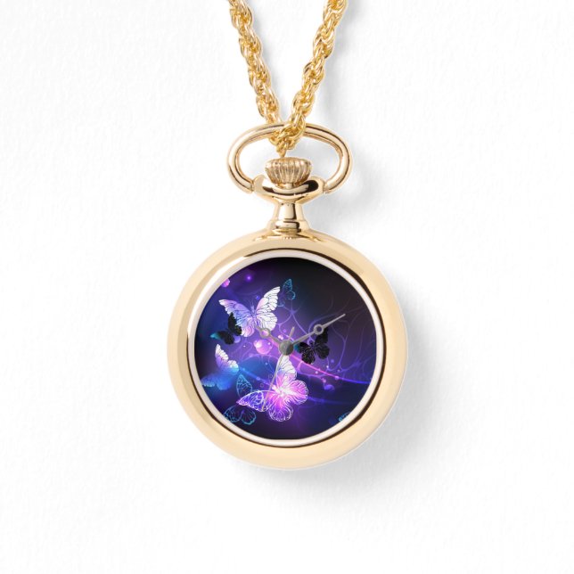 Background with Night Butterflies Watch (Front)
