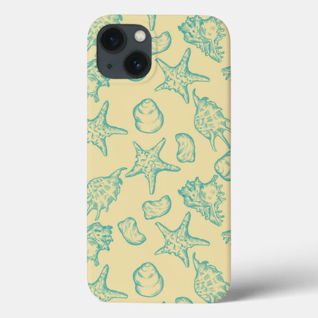 Background with shells. Hand drawn 2 Case-Mate iPhone Case (Back)