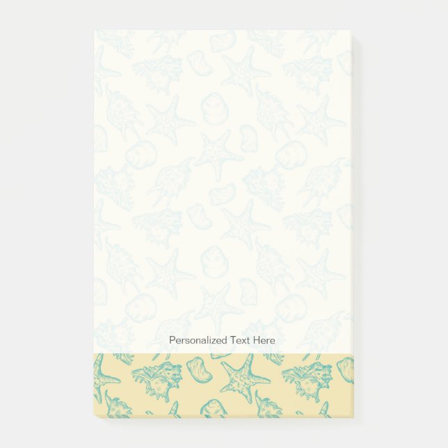 Background with shells. Hand drawn 2 Post-it Notes (Front)