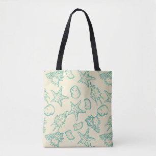 Background with shells. Hand drawn 2 Tote Bag