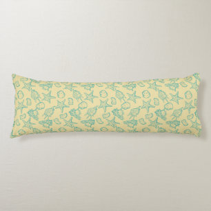 Background with shells. Hand drawn Body Cushion