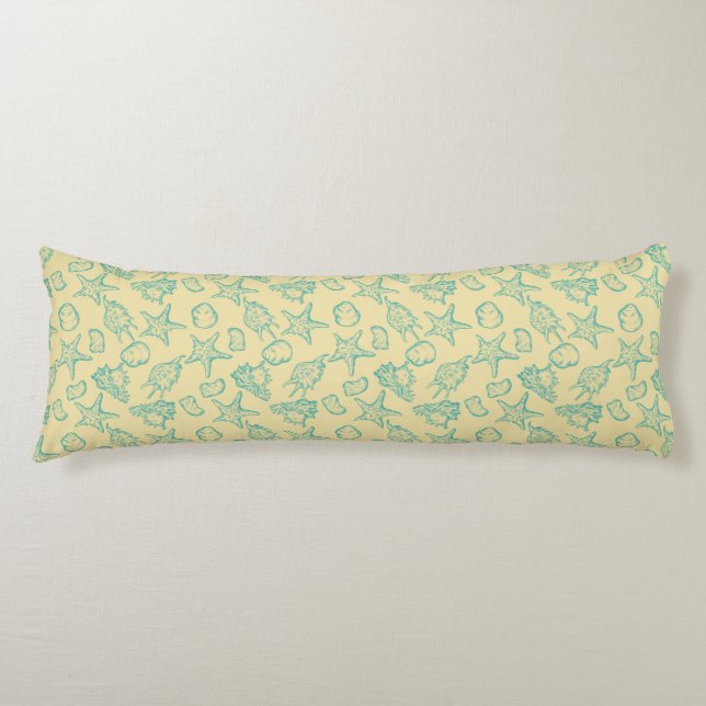 Background with shells. Hand drawn Body Cushion (Front)
