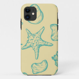 Background with shells. Hand drawn iPhone 11 Case
