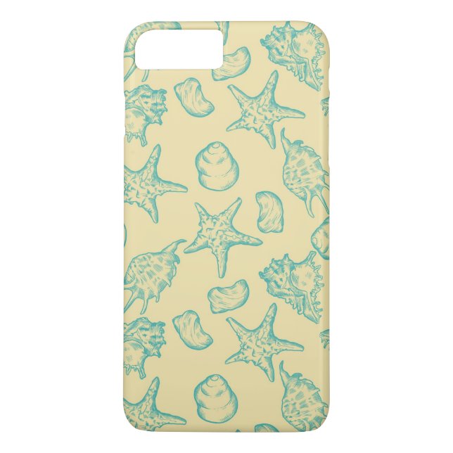 Background with shells. Hand drawn Case-Mate iPhone Case (Back)