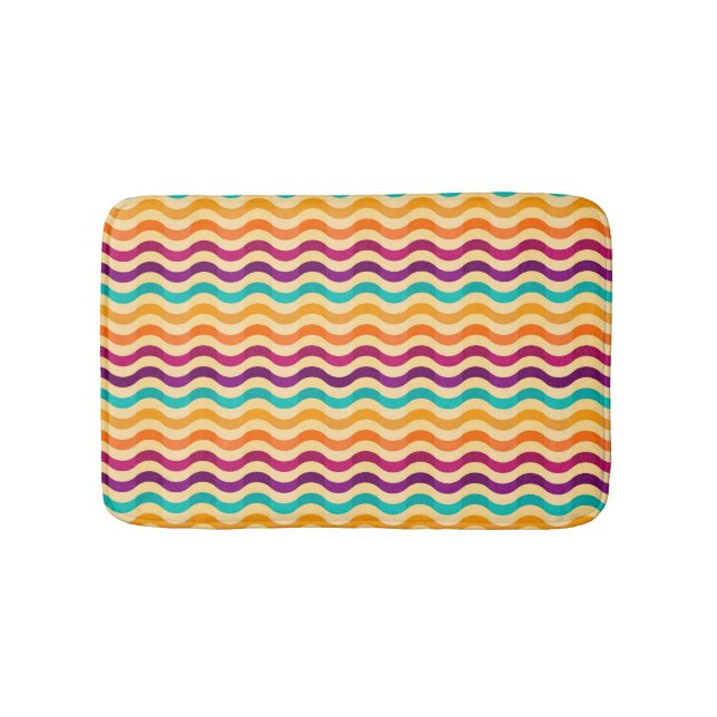 Background with stripes in retro 2 bath mat (Front)