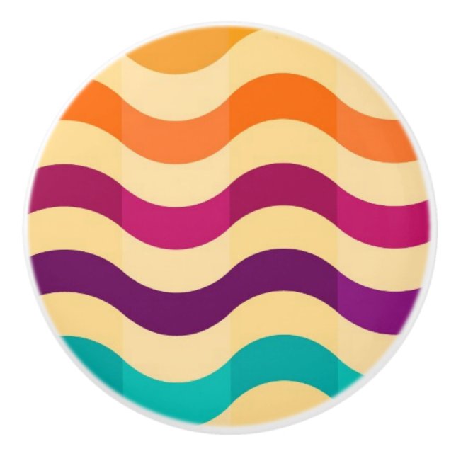 Background with stripes in retro 2 ceramic knob (Front)
