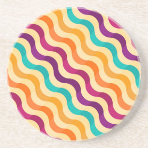 Background with stripes in retro 2 coaster