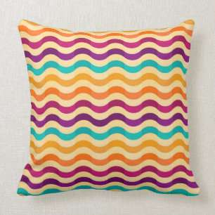 Background with stripes in retro 2 cushion