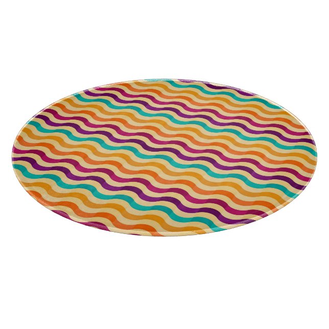 Background with stripes in retro 2 cutting board (Corner)