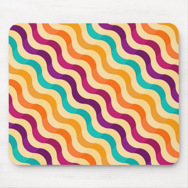 Background with stripes in retro 2 mouse mat (Front)
